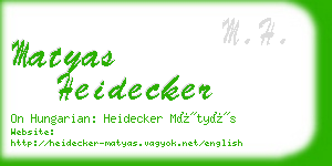 matyas heidecker business card